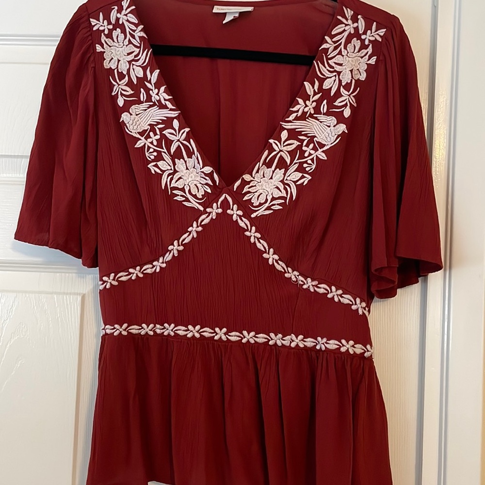 Perfect fall blouse with embroidery